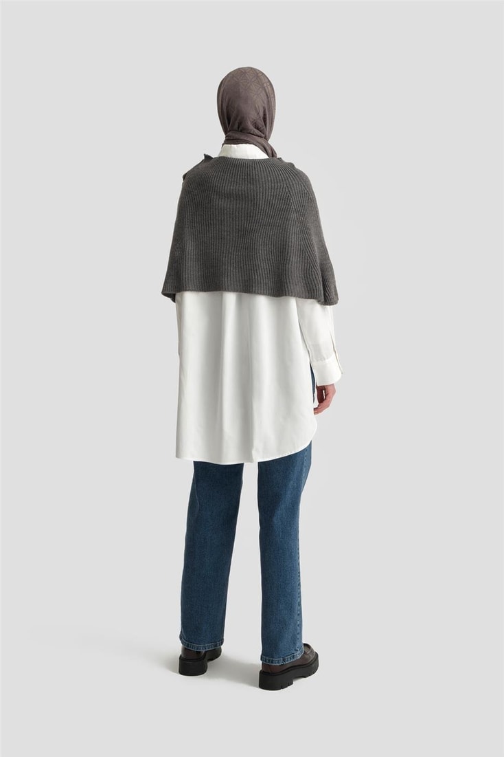 Armine Triko Pelerin 24KD4224 Antrasit