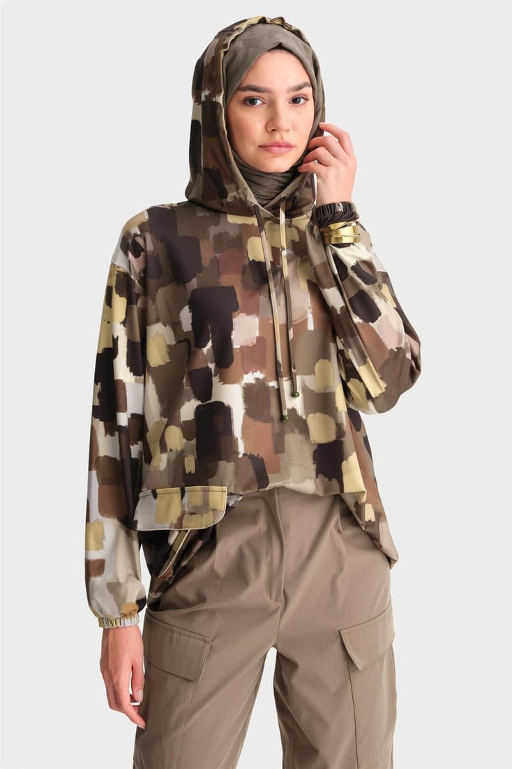 Armine Baskılı Scuba Sweat 25K4307 Yeşil