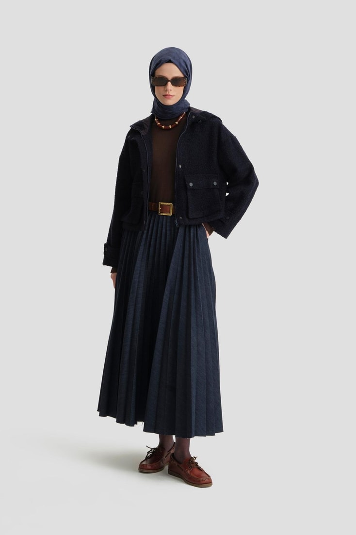 Armine Tüvit Kumaşlı Mont 25K5702 Lacivert