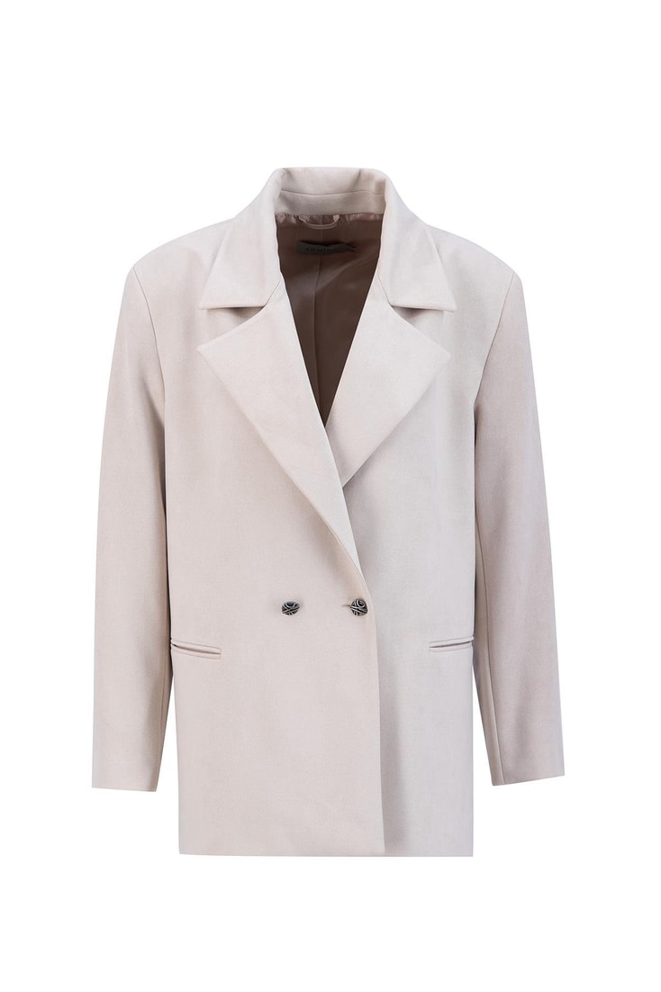 Armine Süet Blazer Ceket 25K5710 Bej