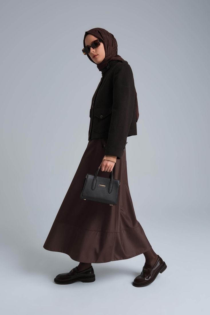 Armine Apoletli Ceket 24K5713 Kahverengi