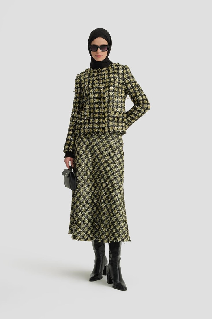 Armine Simli Tüvit Ceket 24K5719 Yeşil