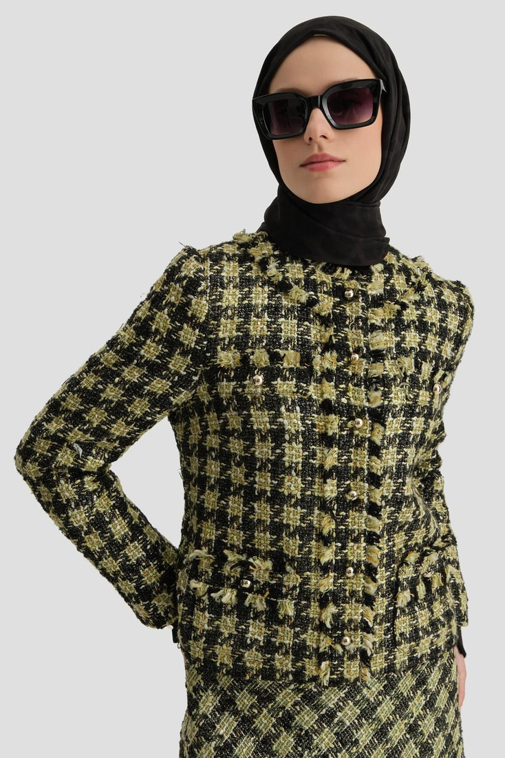 Armine Simli Tüvit Ceket 24K5719 Yeşil