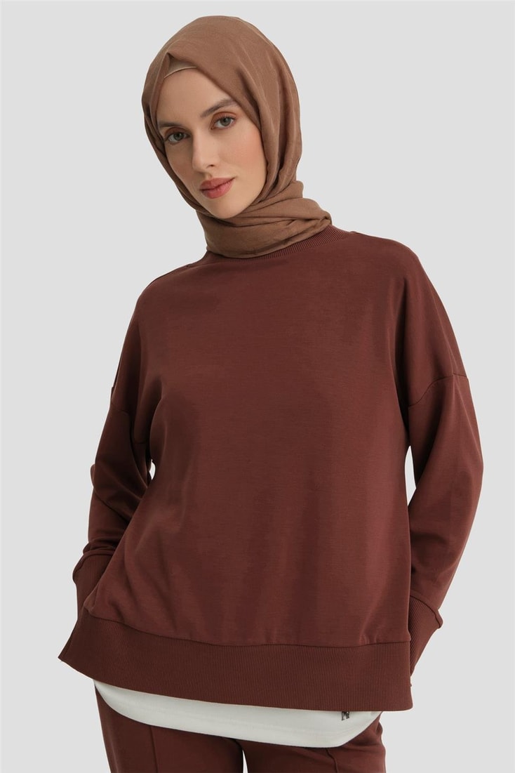Armine Sweat 25KD6813 Kızıl Kahve