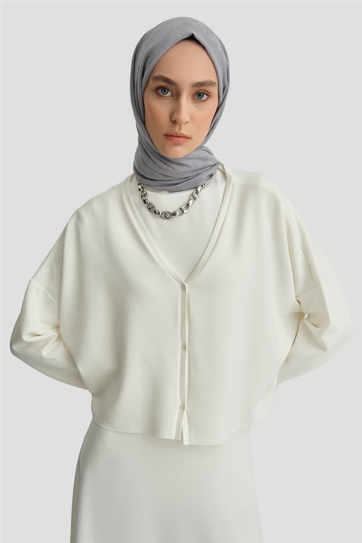 Armine Örme Hırkalı Takım 25KD6816 Ekru