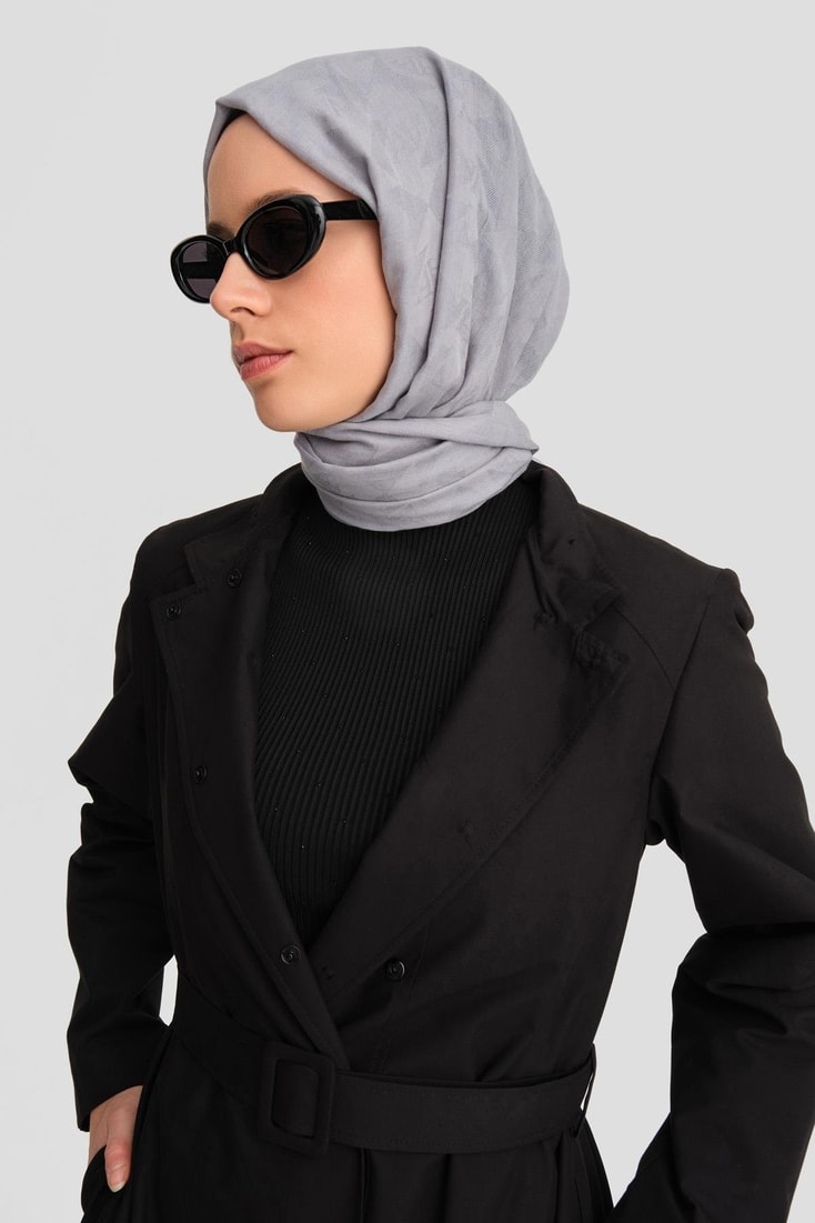 Armine Seyyar Zincir Yakalı Su Geçirmez Pardösü 25K8008 Siyah