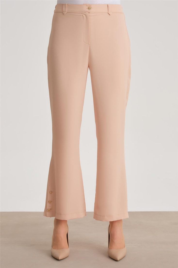 Armine Paçası Düğmeli Flare Pantolon 24Y2611 Camel 