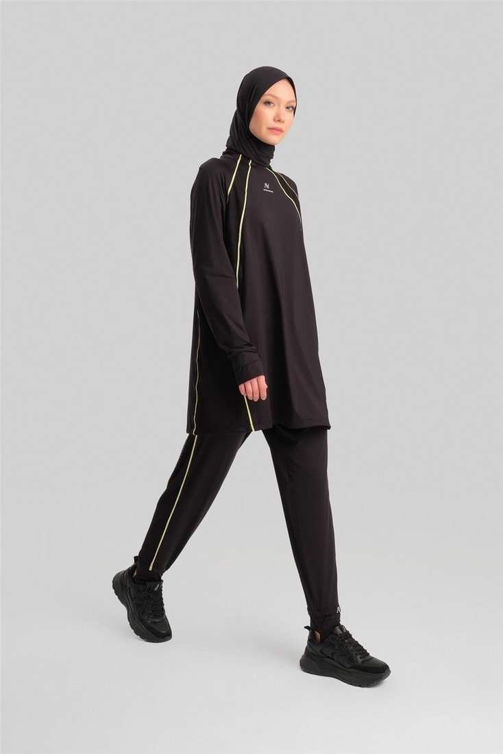Armine Bilek Bantlı Beli Lastikli Pantolon 23K2516 Siyah