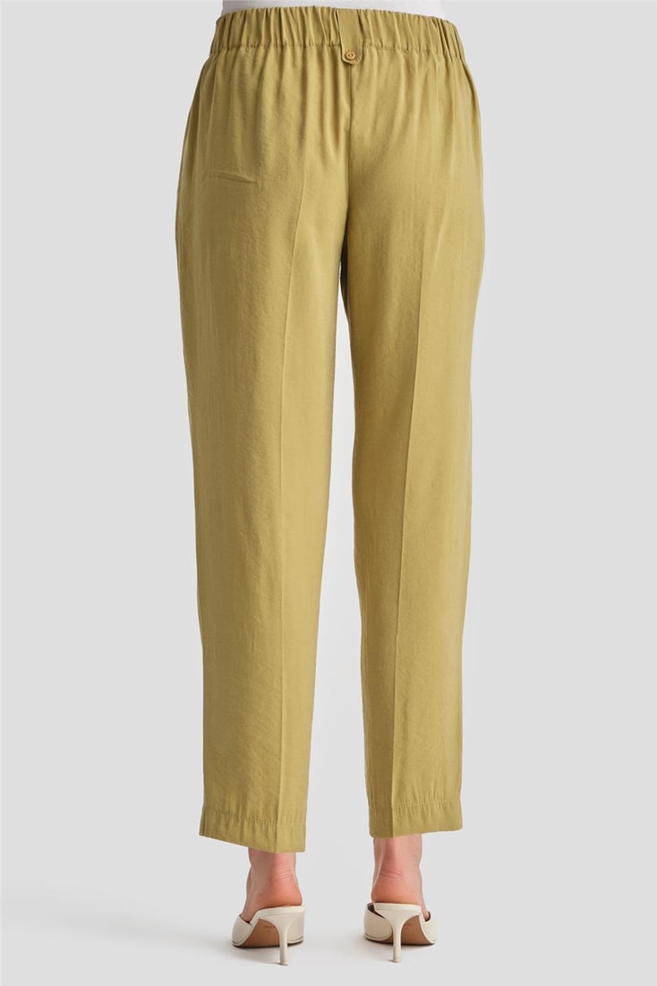 Armine Düğmeli Modal Pantolon 24K2621 Zeytin 