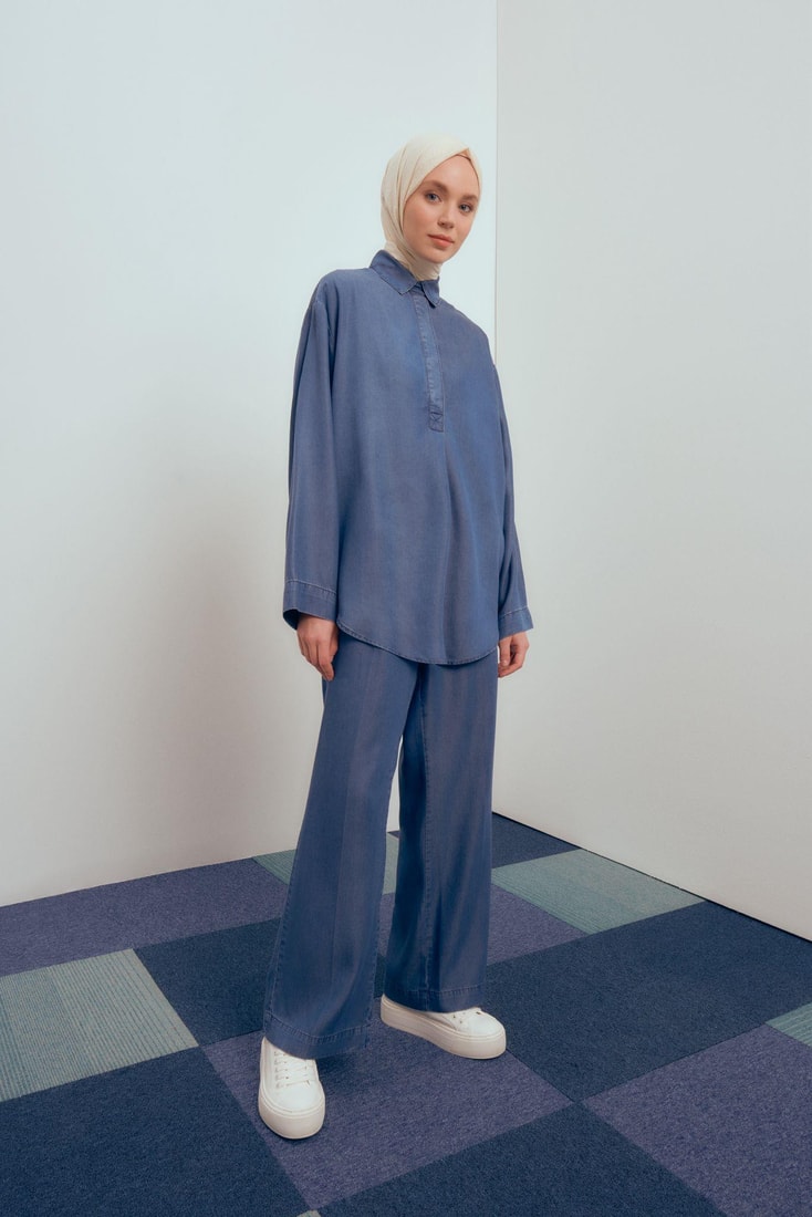 Armine Tencel Pantolon 24Yd3408 Mavi