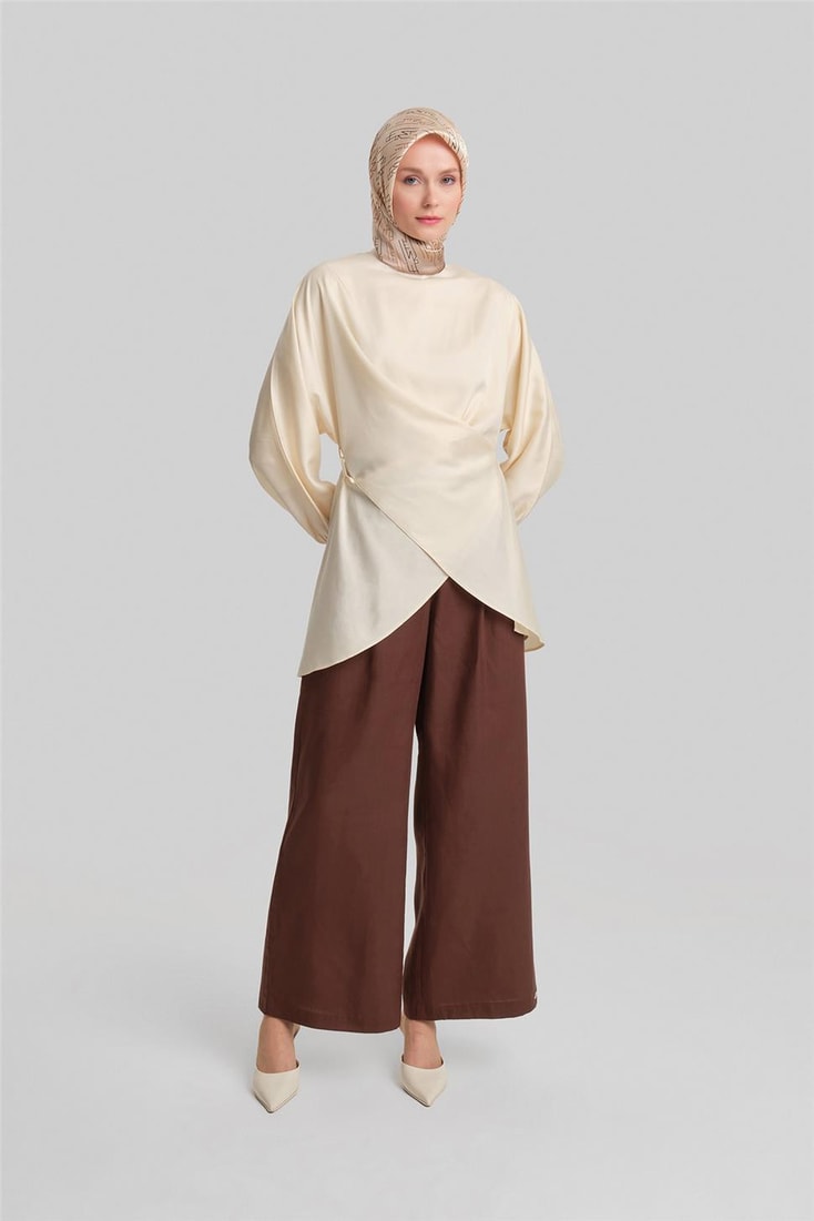 Armine Çapraz Bağlamalı Tencel Bluz 24Y3536 Aytaşı