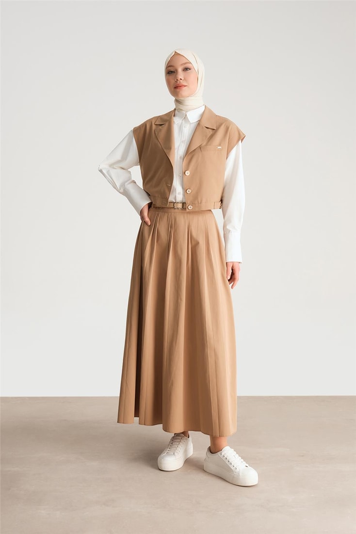 Armine Kısa Yelek 24Y4901 Camel 