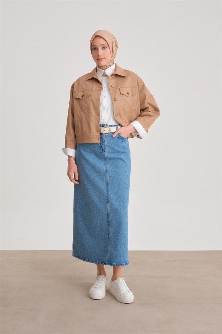 Armine Kısa Denim Ceket 24Y5405 Camel 