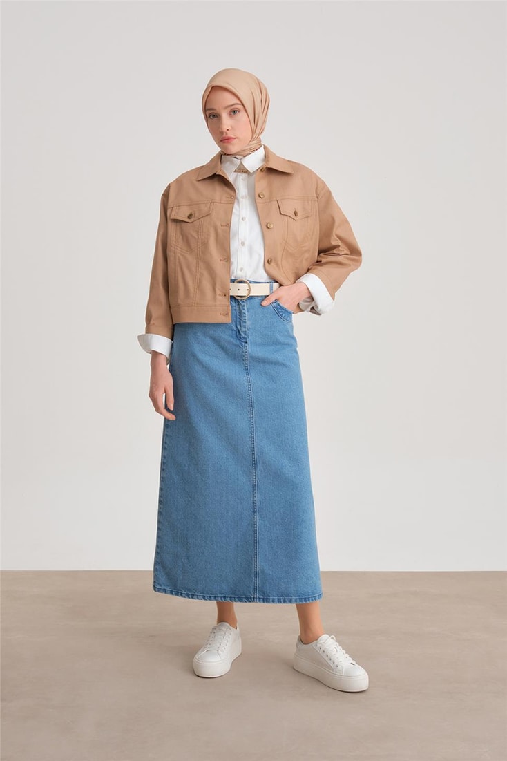 Armine Kısa Denim Ceket 24Y5405 Camel 