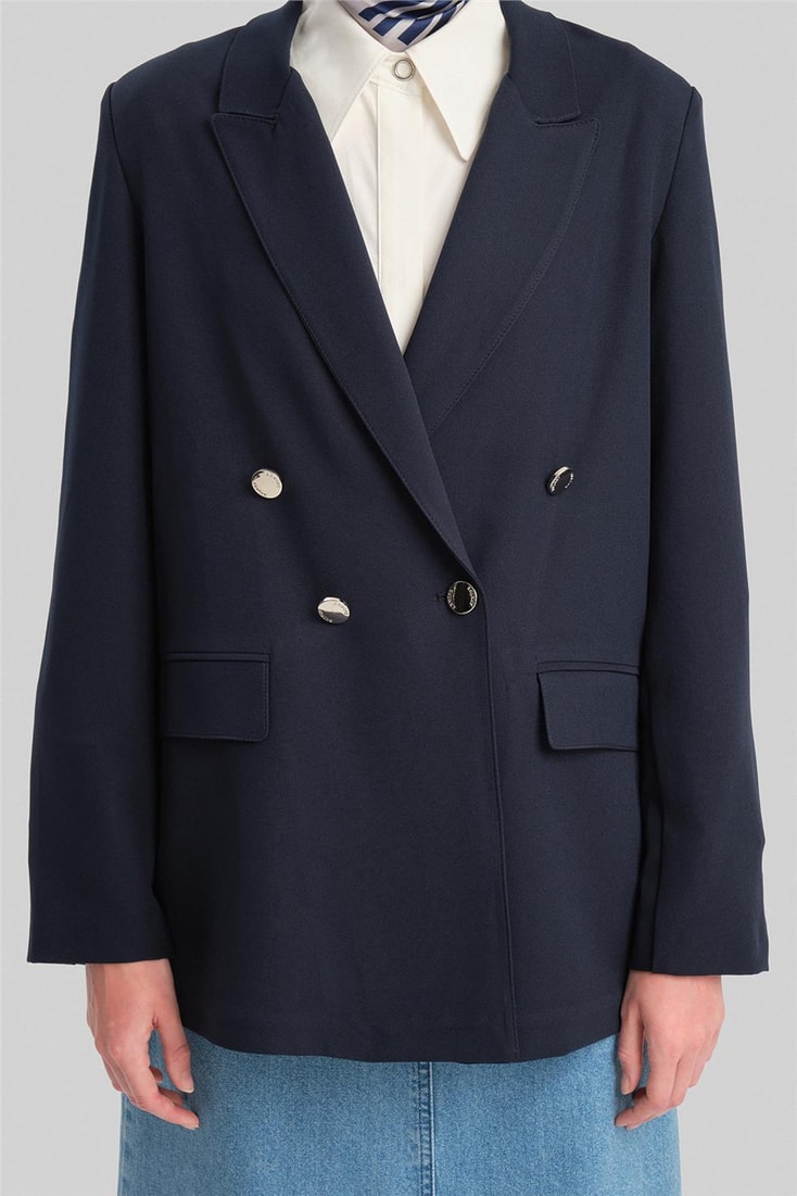 Armine Çift Düğmeli Ceket 24Y5411 Lacivert