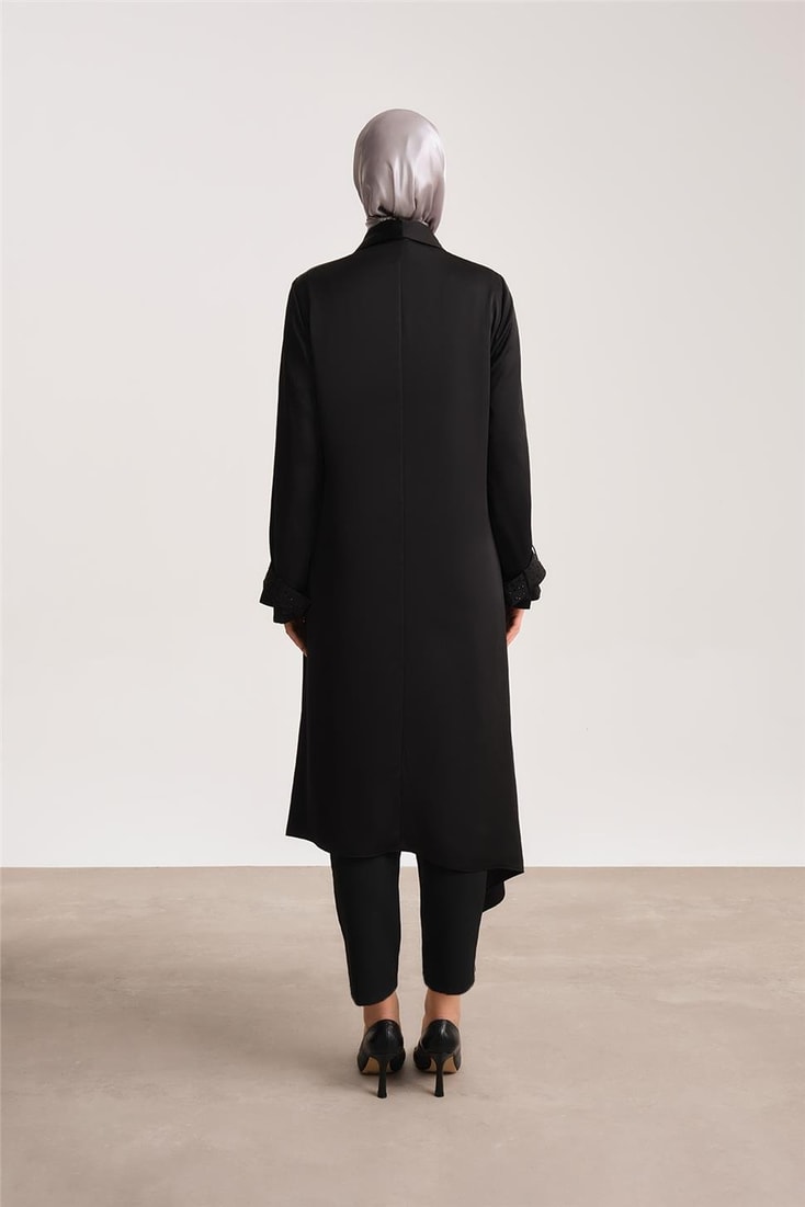 Armine Taşlı Asimetrik Kap 24Y5504 Siyah