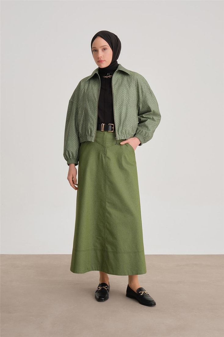 Armine Baskılı Bomber Ceket 24Y5507 Yeşil