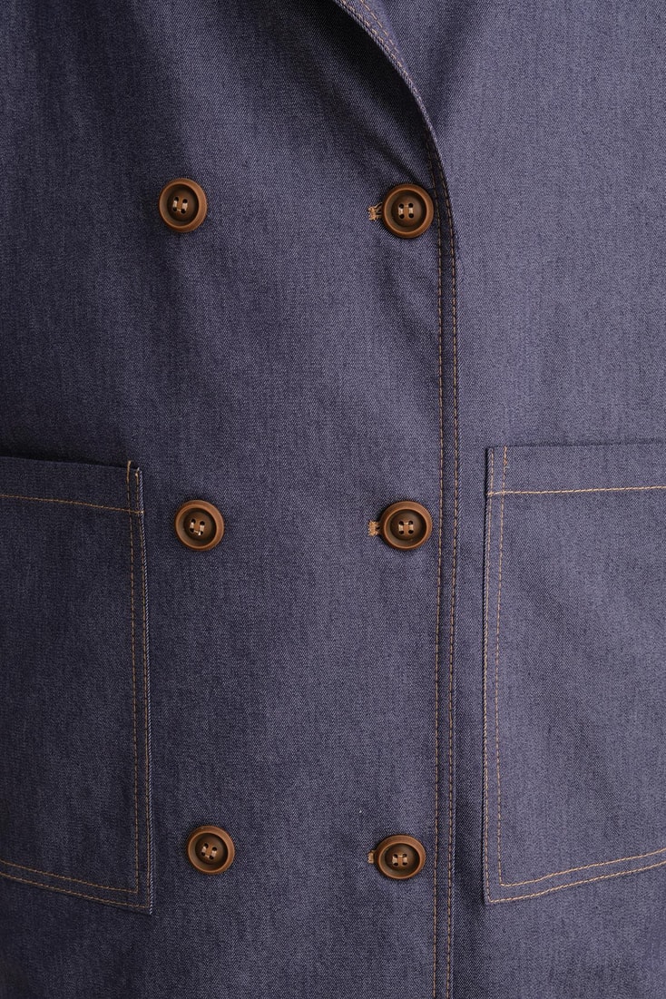 Armine Denim Oversize Trençkot 24Y8708 Lacivert