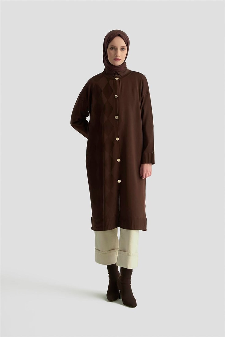 Armine Trend Triko Hırka 25KTD4124 Acı Kahve