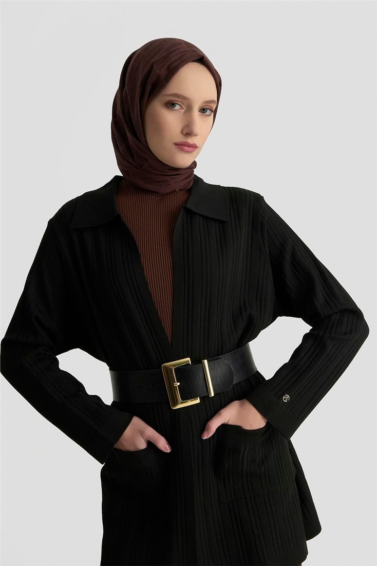 Armine Cepli Triko Giyçık 25KTD569 Siyah