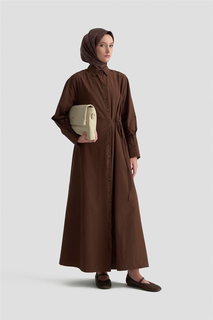 Armine Gömlek Elbise 25KD1003 Kakao