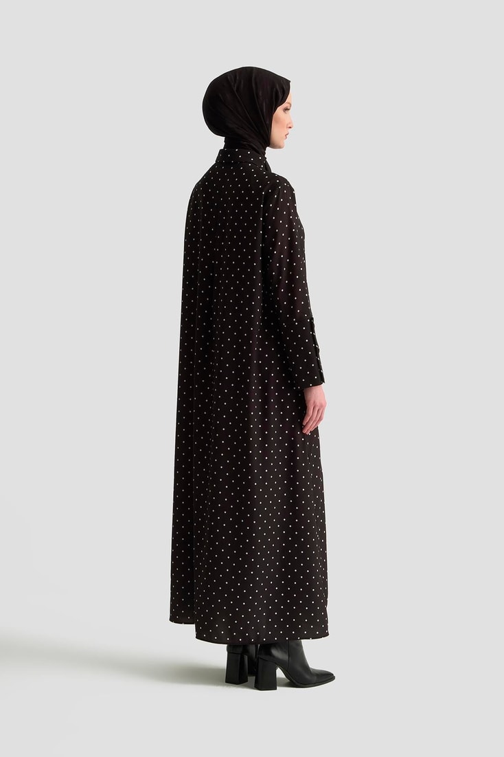 Armine Puantiyeli Elbise 25KD1007 Siyah