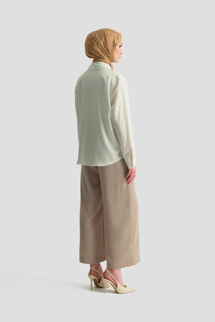 Armine Düz Kesim Pantolon 25KD1016 Bej