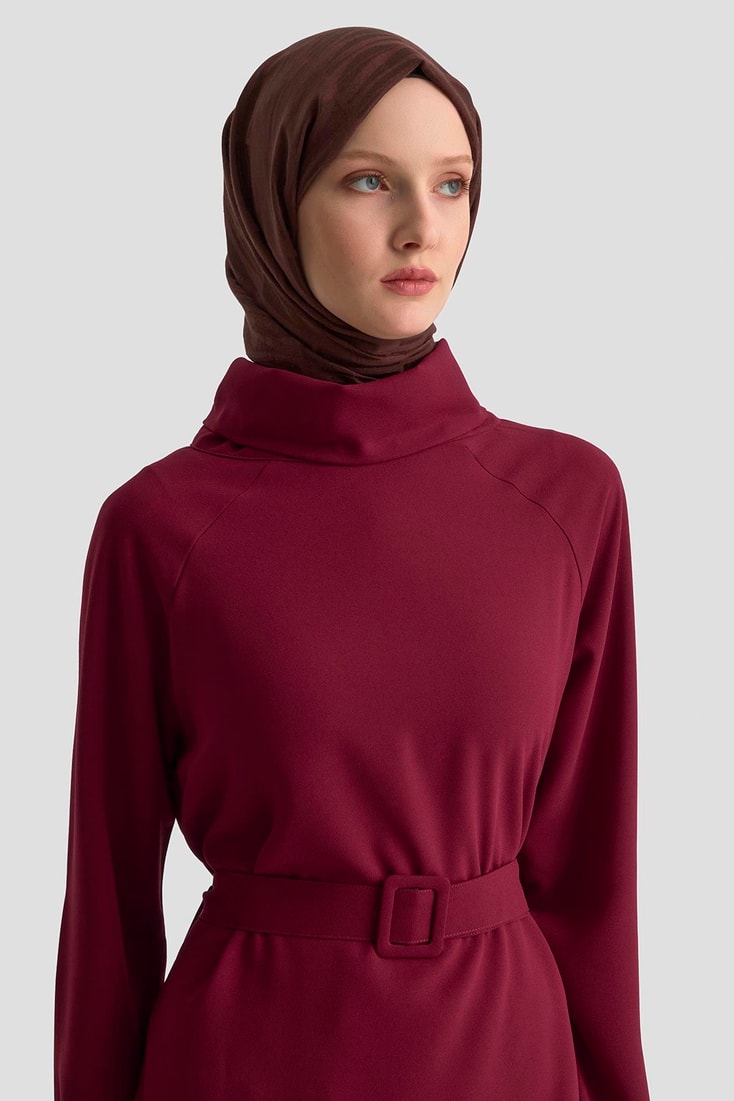 Armine Kırışık Efektli Takım 25KD1019 BORDO