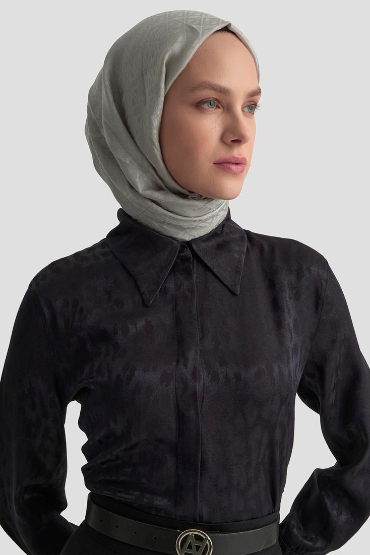 Armine Leopar Desenli Gömlek 25KM1021 Siyah