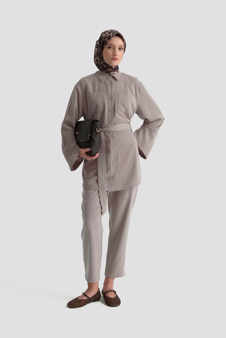 Armine Kemerli Lyocell Takım 25KD1104 Vizon 