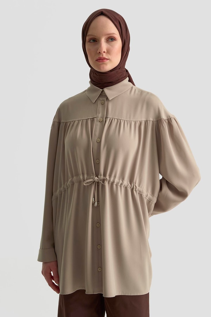 Armine Oversize Gömlek 25KD1114 Bej
