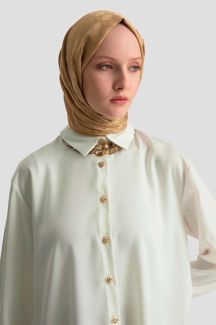 Armine Saten Gömlek 25KD1120 Ekru