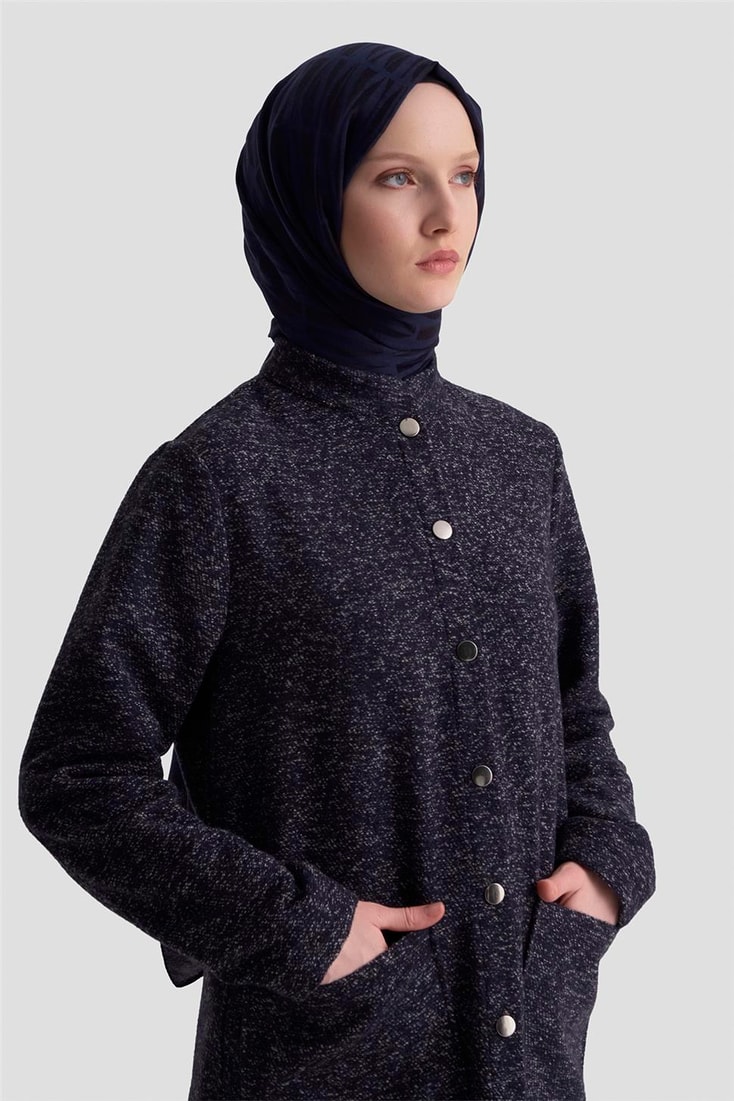 Armine Melanjlı Örme Kap 25KD1123 Lacivert