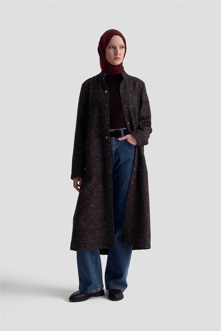 Armine Melanjlı Örme Kap 25KD1123 Siyah