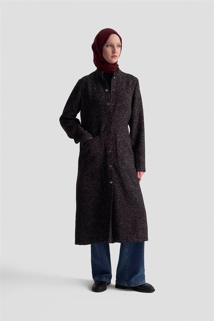 Armine Melanjlı Örme Kap 25KD1123 Siyah