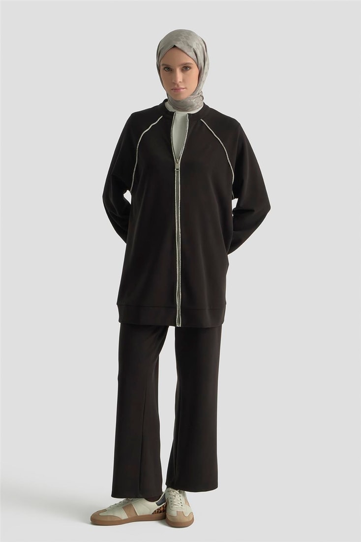 Armine Biyeli Örme Takım 25KD1176 Siyah 