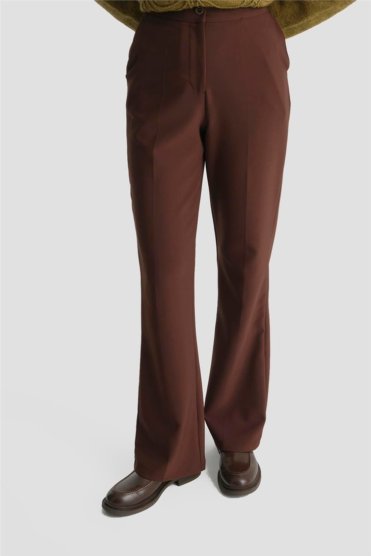 Armine Flare Pantolon 25KD1303 Kahverengi
