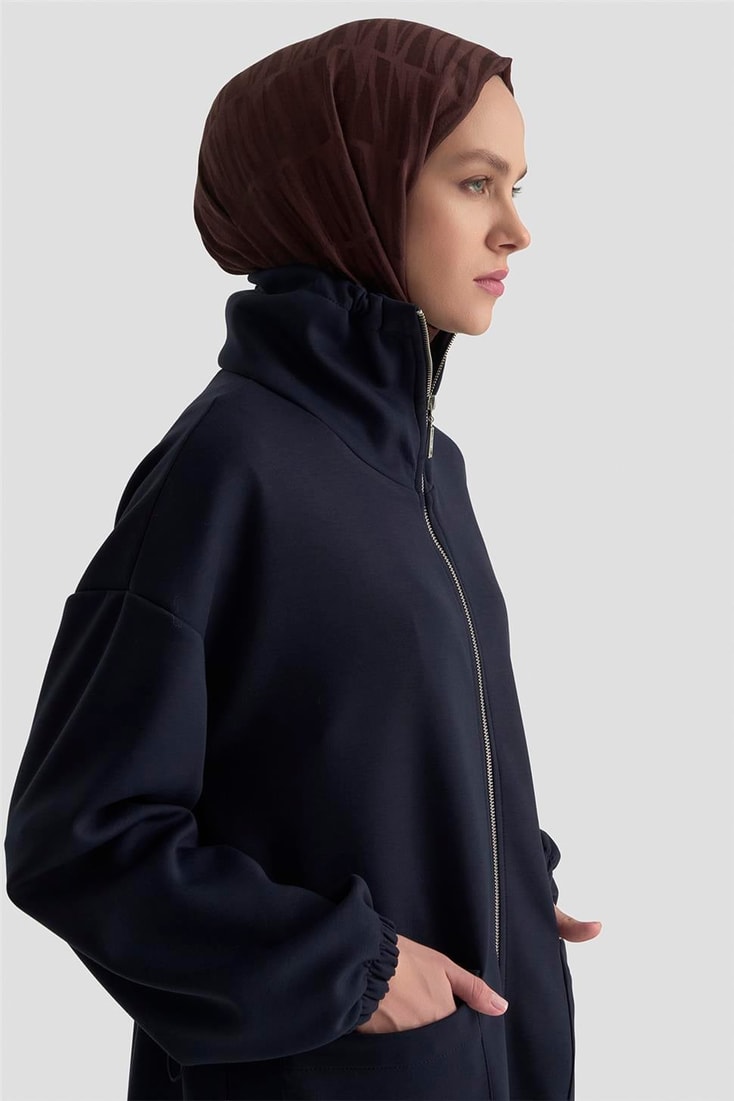 Armine Yüksek Yaka Örme Giyçık 25KD1503 Lacivert
