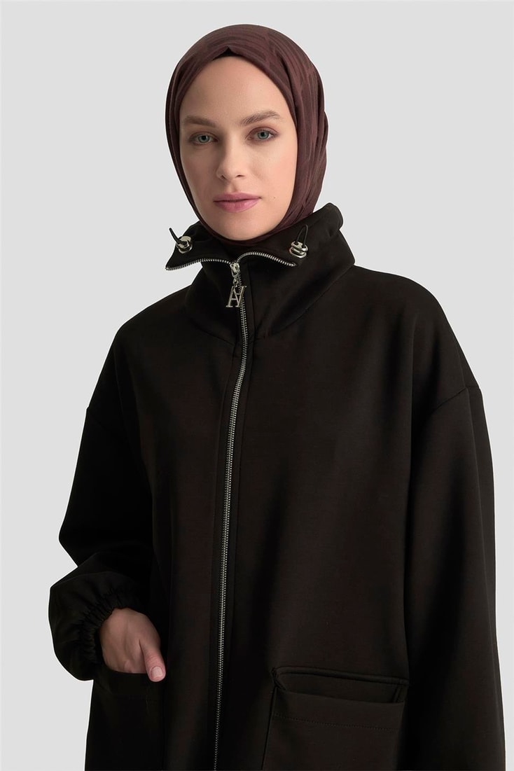 Armine Yüksek Yaka Örme Giyçık 25KD1503 Siyah