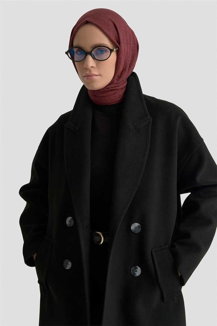 Armine Kaşe Kaban 25KD1709 Siyah