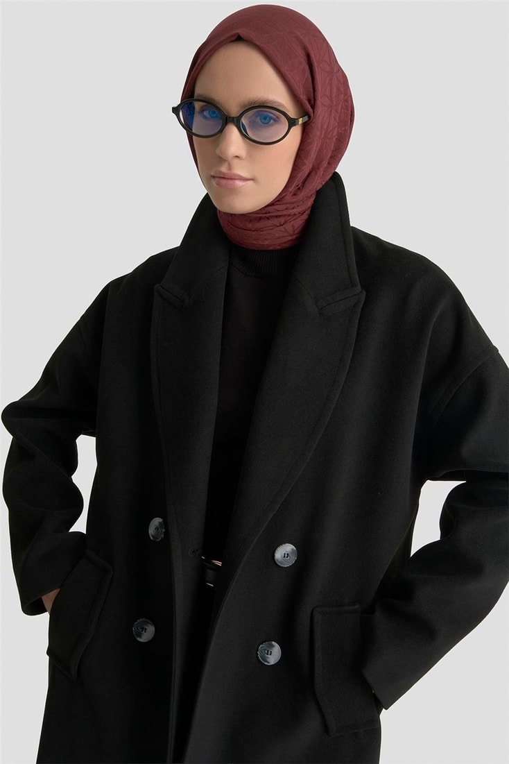 Armine Kaşe Kaban 25KD1709 Siyah