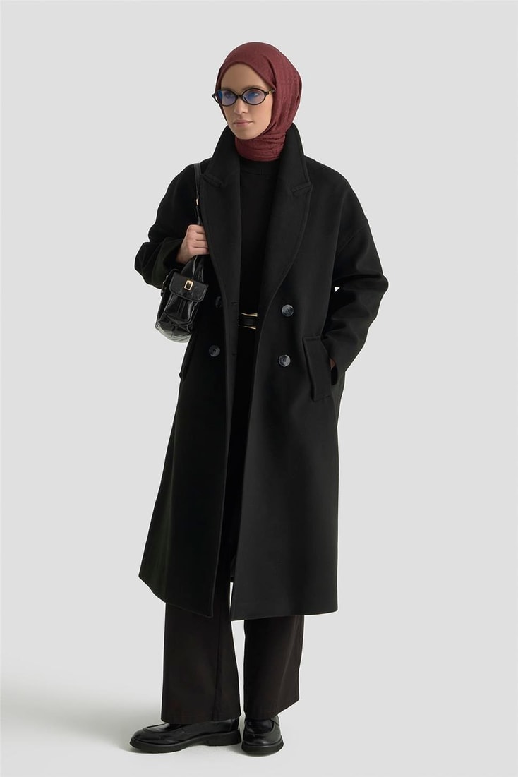 Armine Kaşe Kaban 25KD1709 Siyah