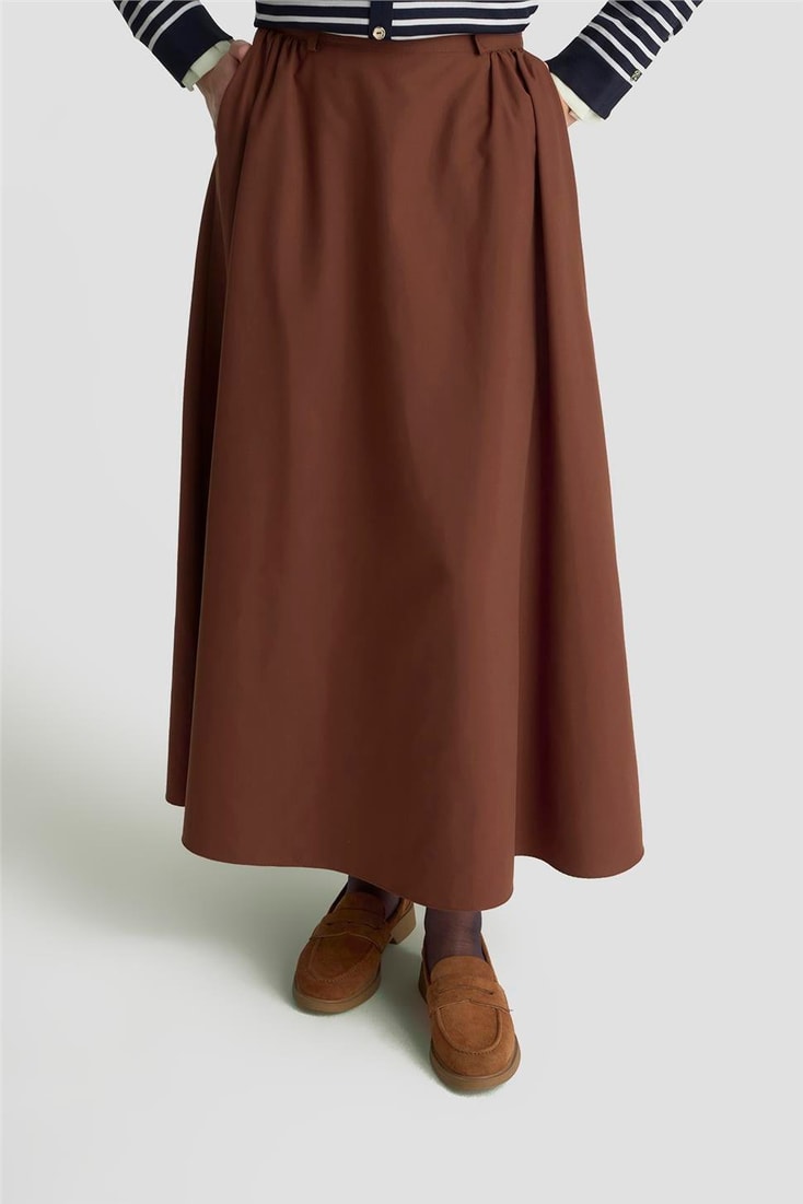 Armine Godeli Ve Cepli Etek 25K1913 Kahverengi