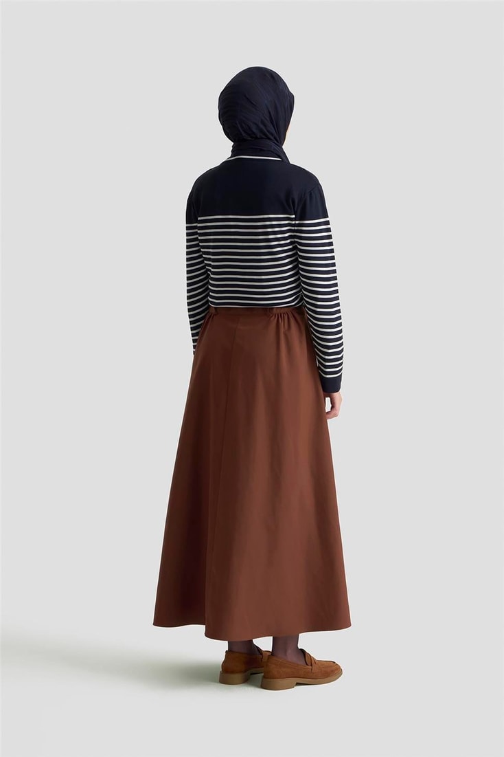 Armine Godeli Ve Cepli Etek 25K1913 Kahverengi