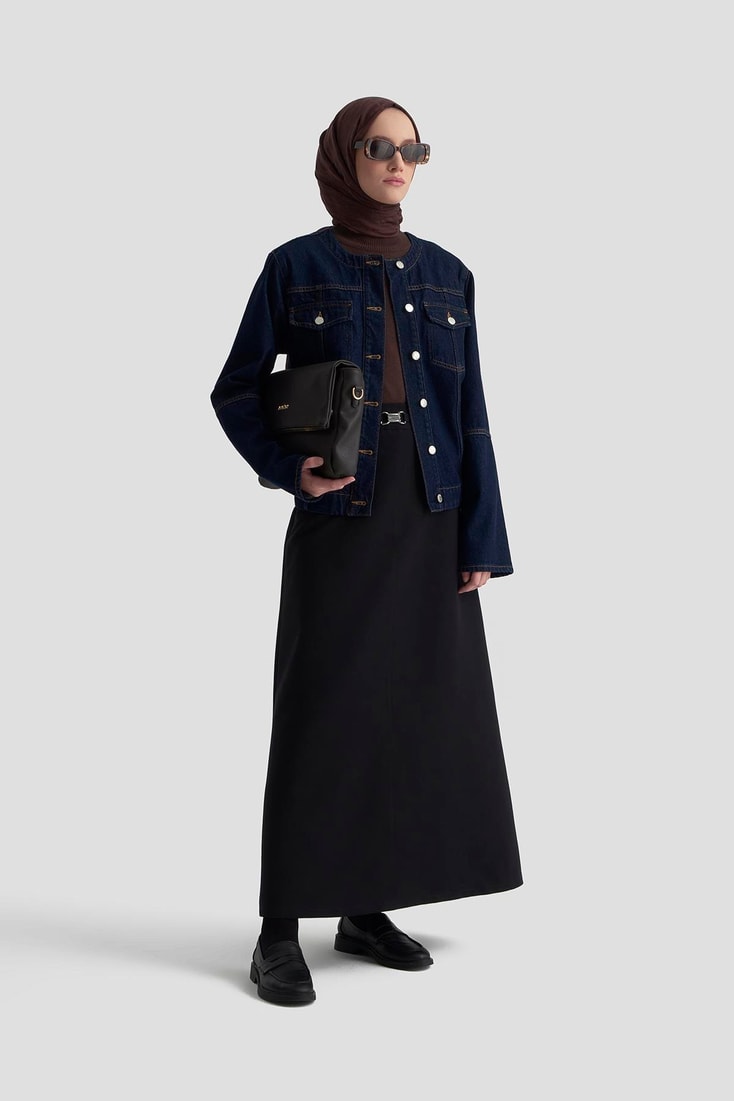 Armine Kemer Detaylı Etek 25K1915 Siyah