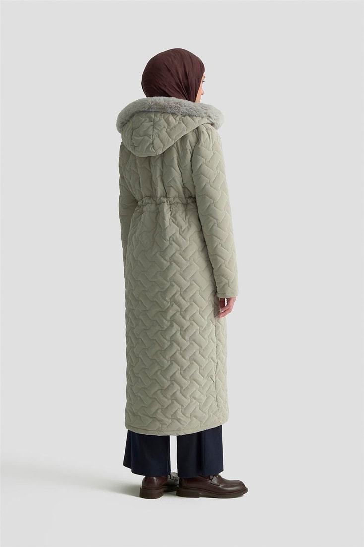 Armine Kürklü Kapitone Kaban 25KD2501 Taş