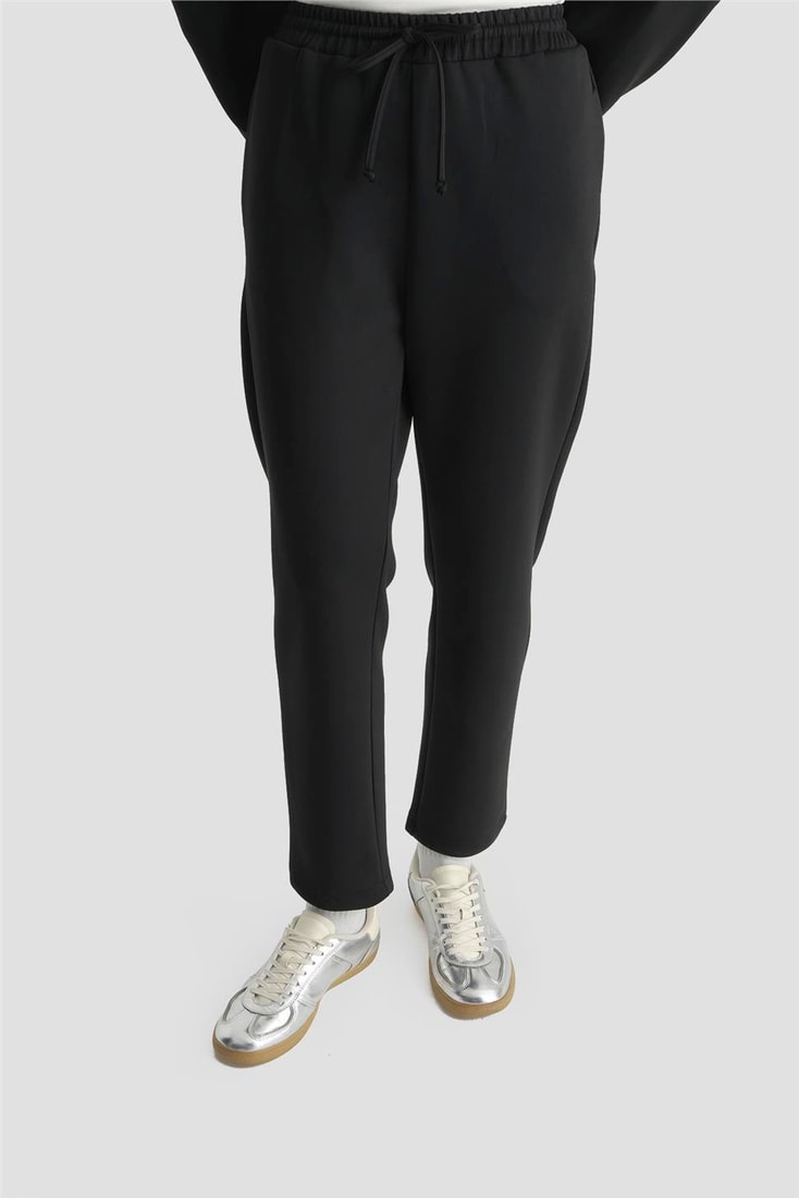 Armine Desenli Yüksek Yaka Relax Takım Siyah