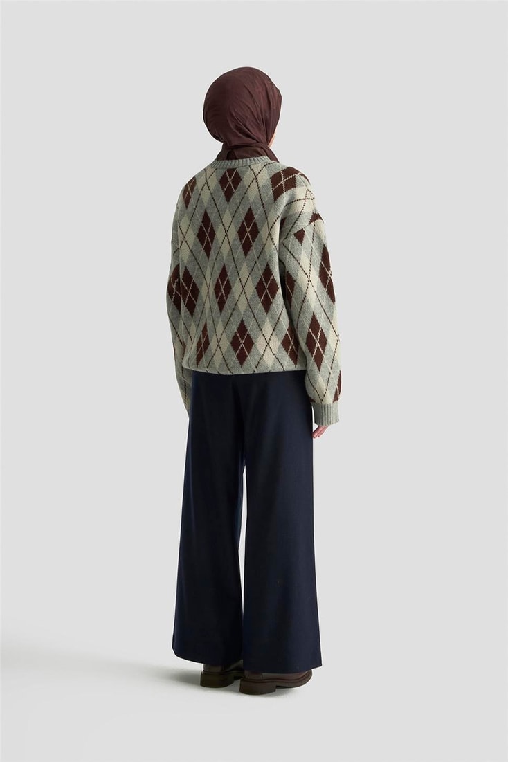 Armine Beli Lastikli Palazzo Pantolon 25K2945 Lacivert