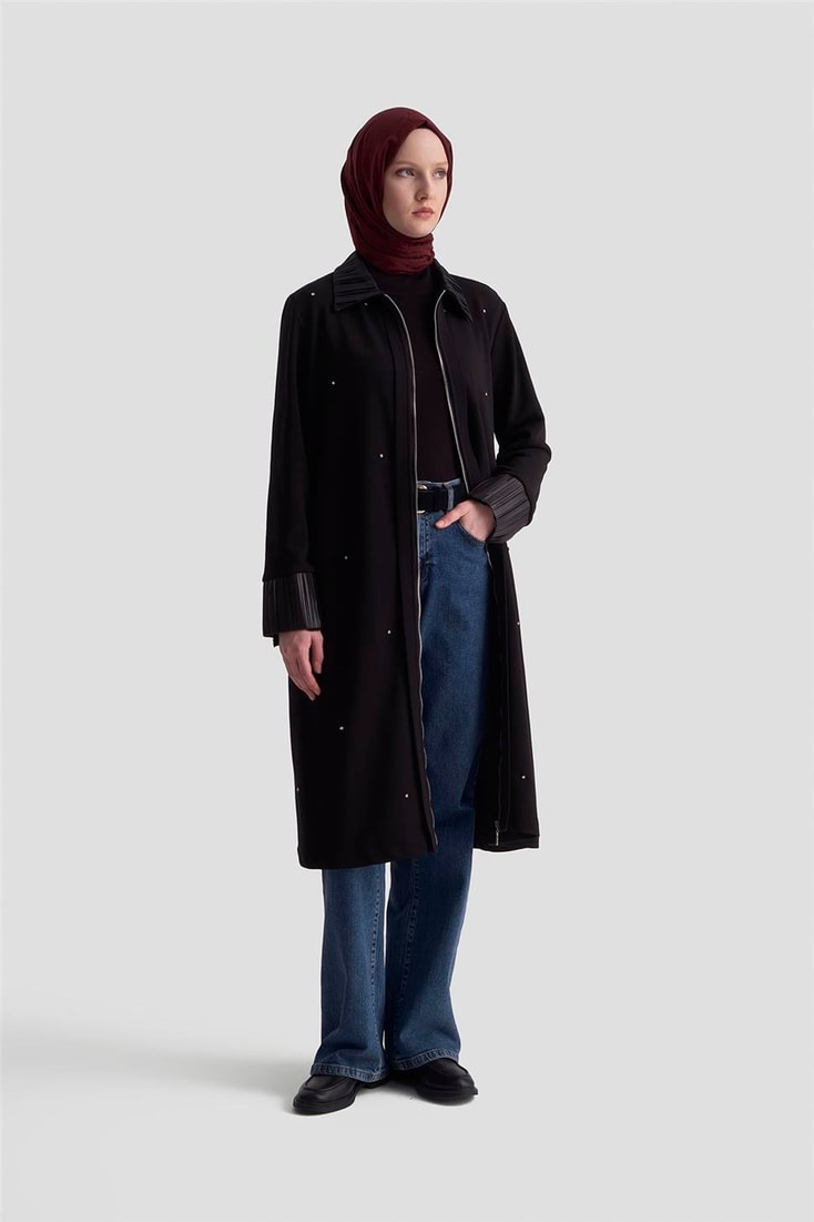 Armine Taşlı Örme Kap 25KD4030 Siyah