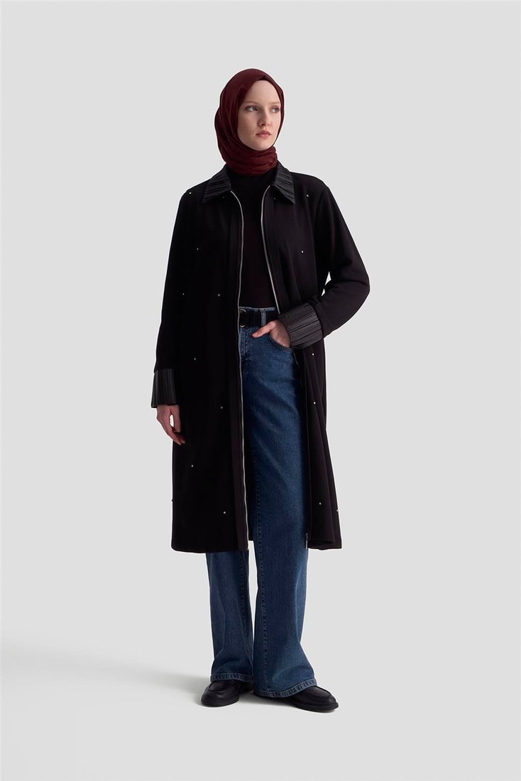 Armine Taşlı Örme Kap 25KD4030 Siyah